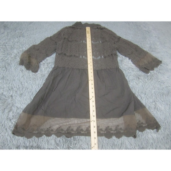 BKE Boutique Womens Top Small Brown 3/4 Sleeve Casual Tunic Blouse Open Front - Picture 6 of 8